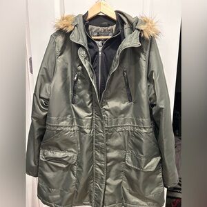 Torrid Size 1 Anorak Olive Green Parka Coat Jacket